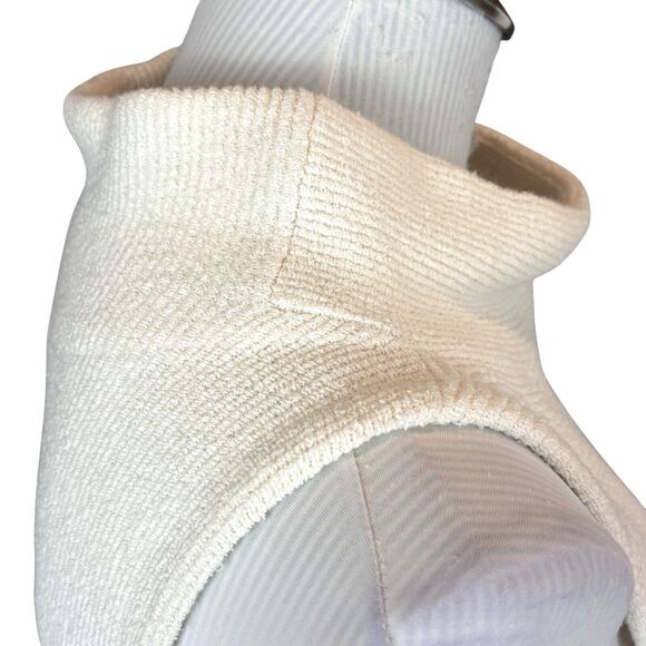 Free People XS Isla Ottoman Sweater Slouchy Sleeveless Ivory Tunic Turtleneck - Picture 6 of 13